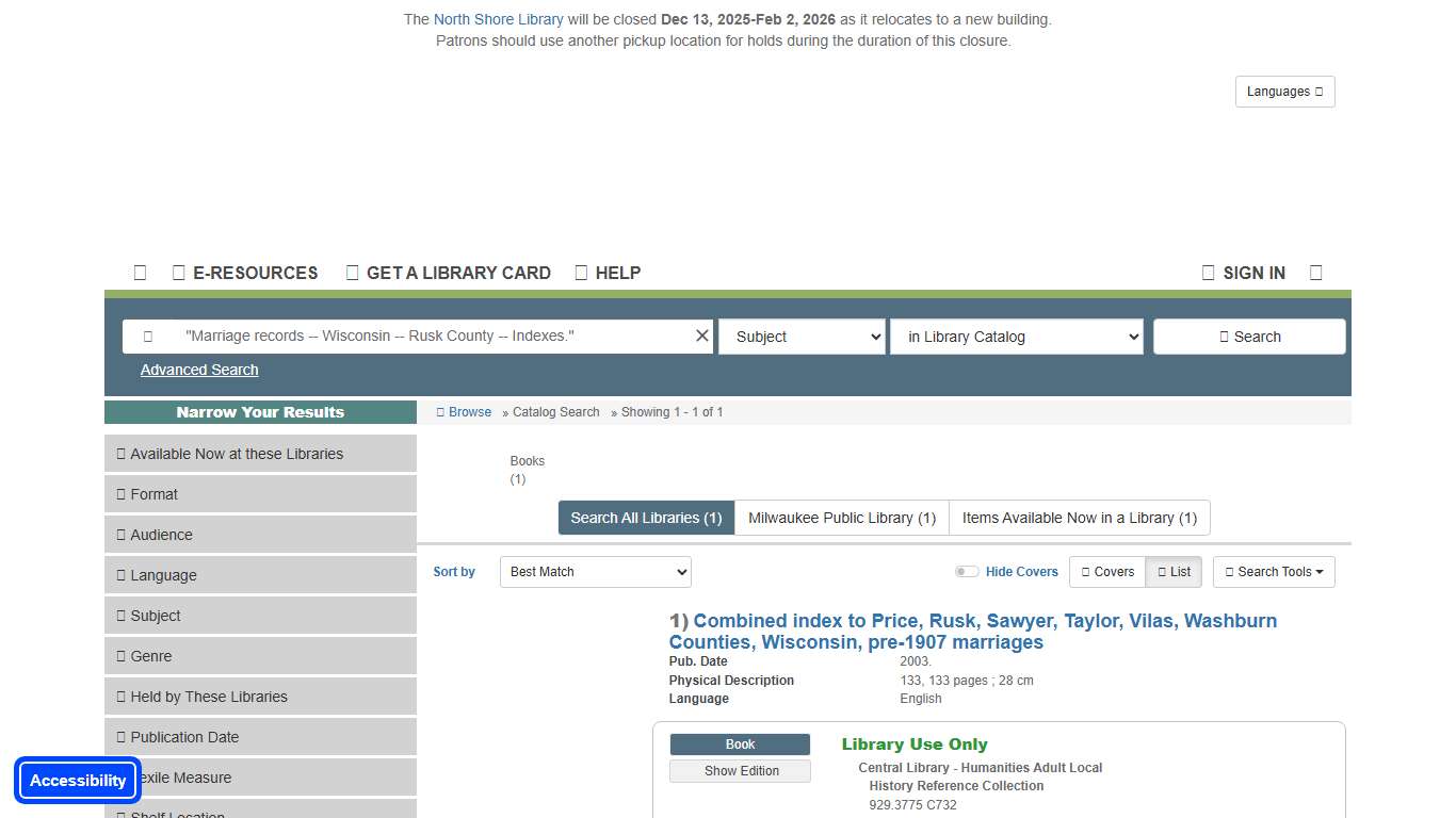 Search Results Milwaukee Public Library