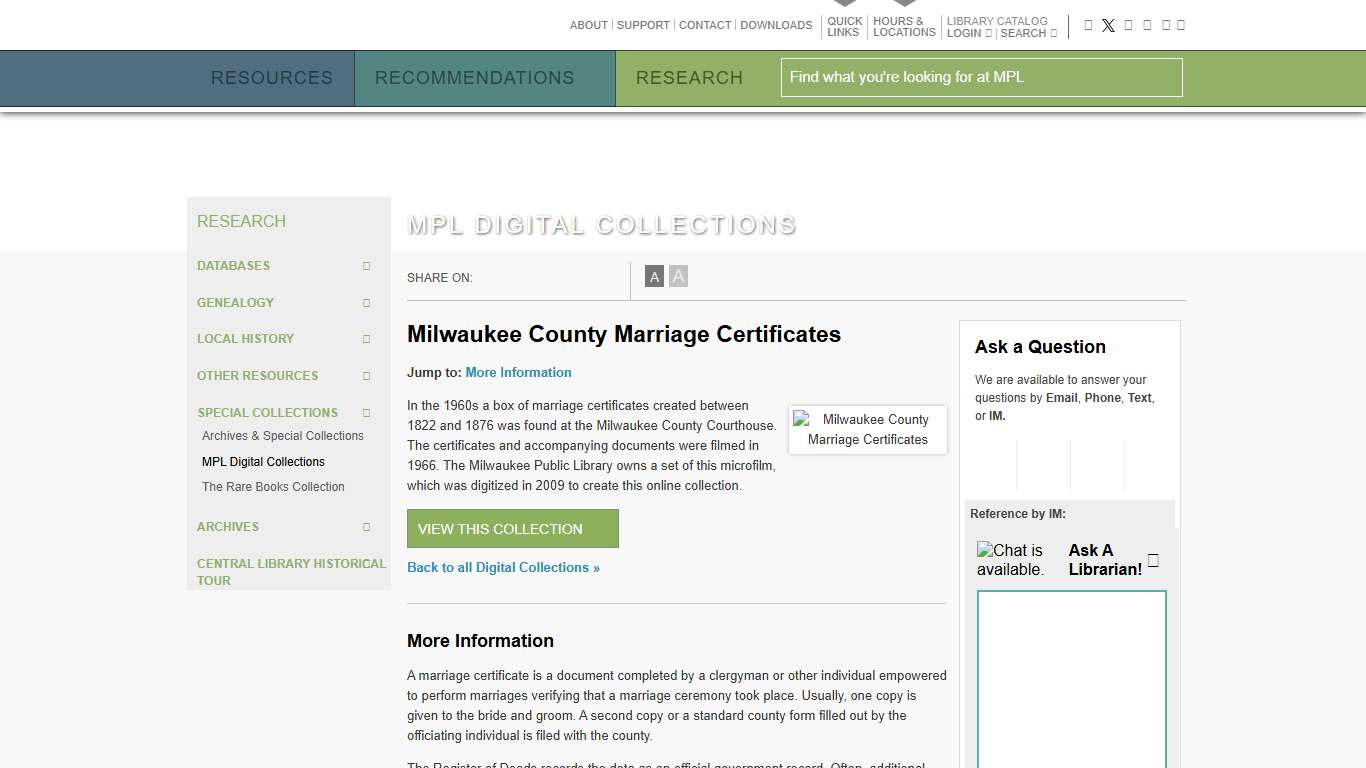 MPL Digital Collections · MPL