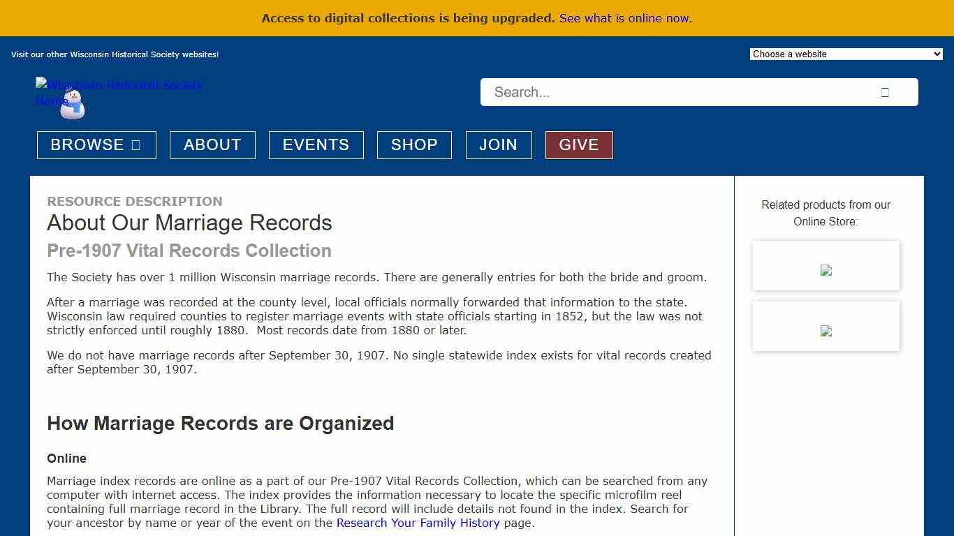 About the Wisconsin Historical Society Marriage Records Wisconsin Historical Society